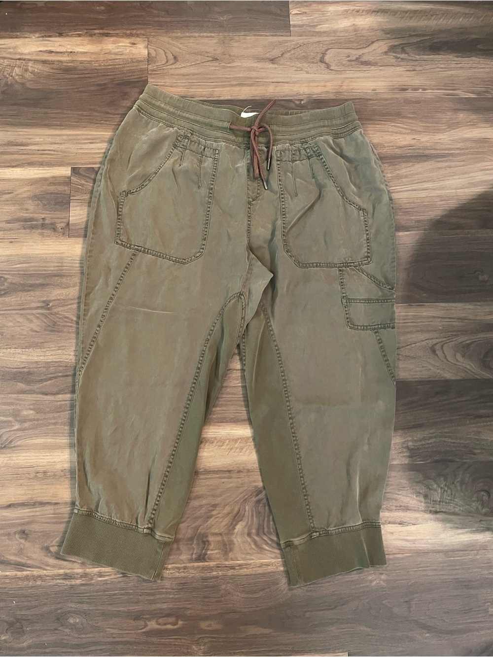Anthropologie Olive Green Drawstring Cargo Jogger Pants